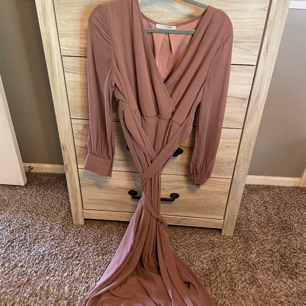 Mauve Long sleeve maxi dress- special occasions
